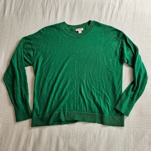 Brooks Brothers Red Fleece Extra Fine Merino Wool Green Crew Neck Sweater Men L